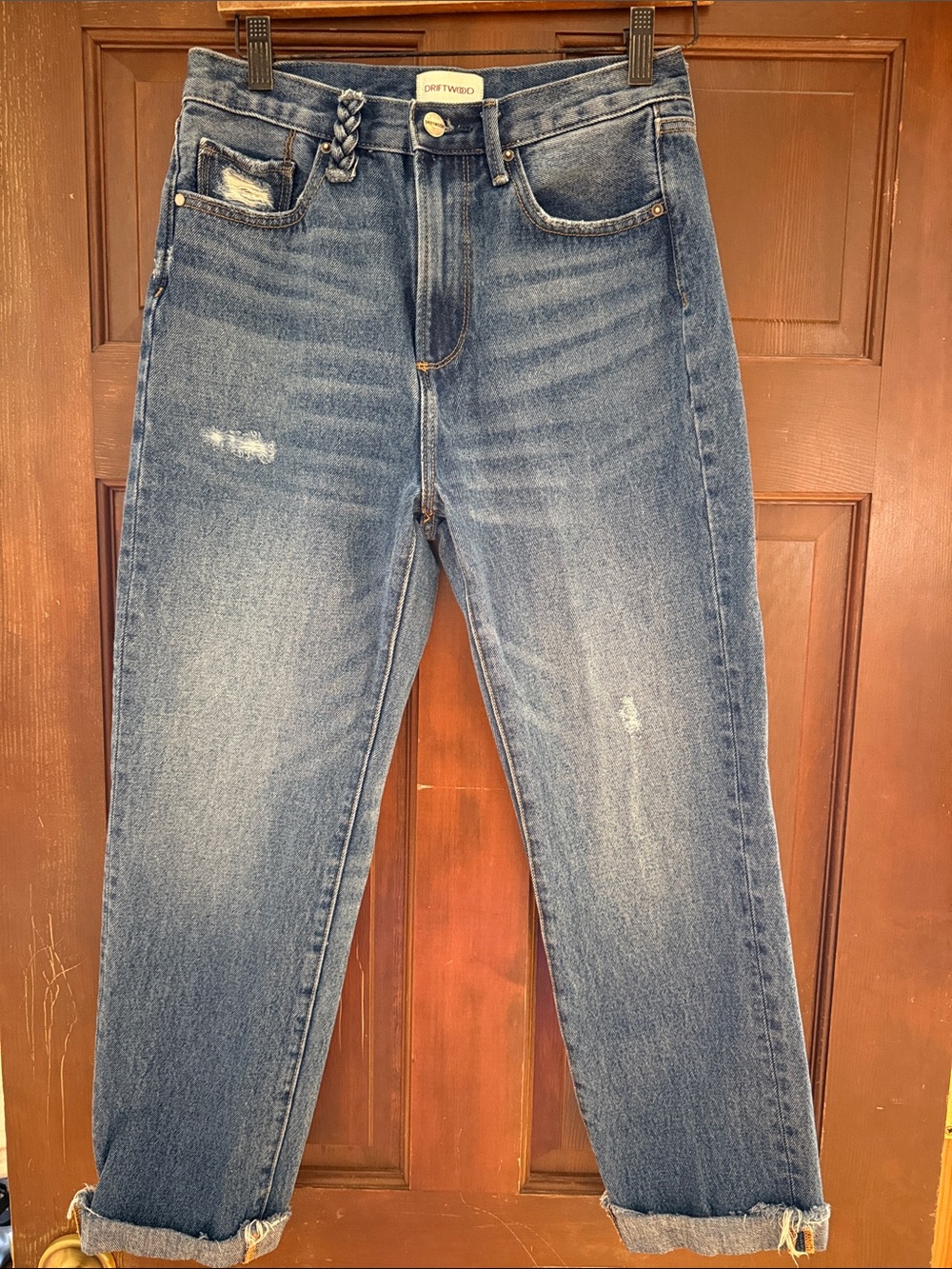 DRIFTWOOD Women's Cropped Ankle Jeans in Washed Indigo Blue